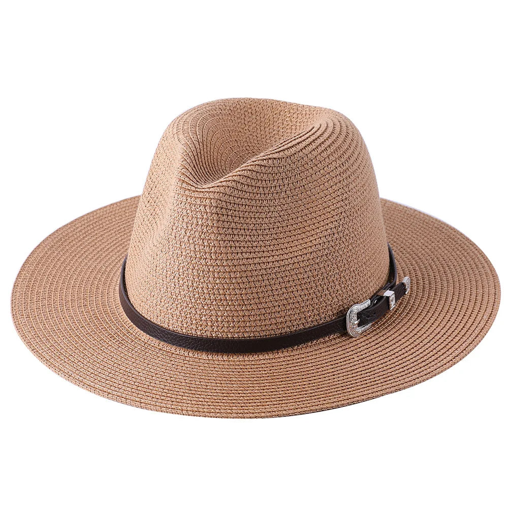 60CM Big Size Fashion Straw Parent-Child Hat For Women Men Summer Paper Panama Jazz Beach Hats Travel UV Protection Sun Cap