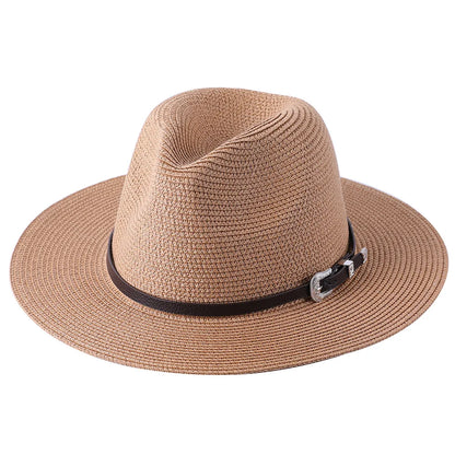 60CM Big Size Fashion Straw Parent-Child Hat For Women Men Summer Paper Panama Jazz Beach Hats Travel UV Protection Sun Cap