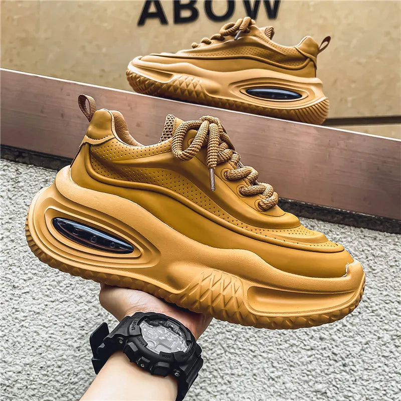 Men's Casual Sports Shoes, Fashionable Thick Soled Skateboarding Shoes, Trendy and Comfortable Men's Shoes Suitable for Outdoor - Kimlud