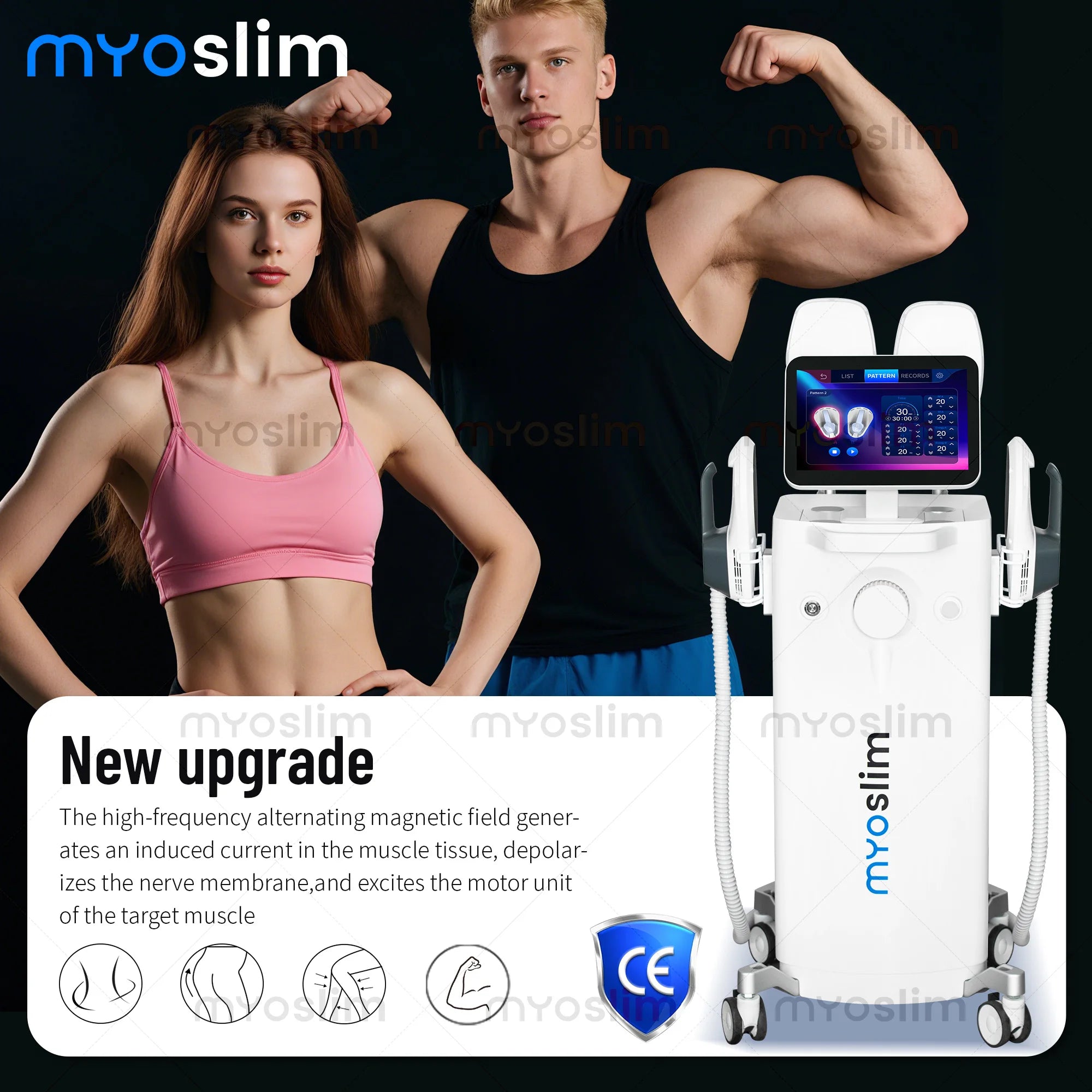 RF MYOslim Body Sculpting Machine Fat Weight Loss Massager 15 Electromagnetic Sculpt Slimming Muscle Stimulation Device