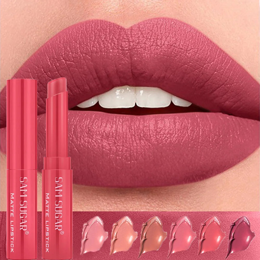 Nude Matte Lip Gloss 6 Colors Long-lasting Velvet Lipstick Waterproof Non-fade Non-stick Cup Lipsticks Women Makeup...
