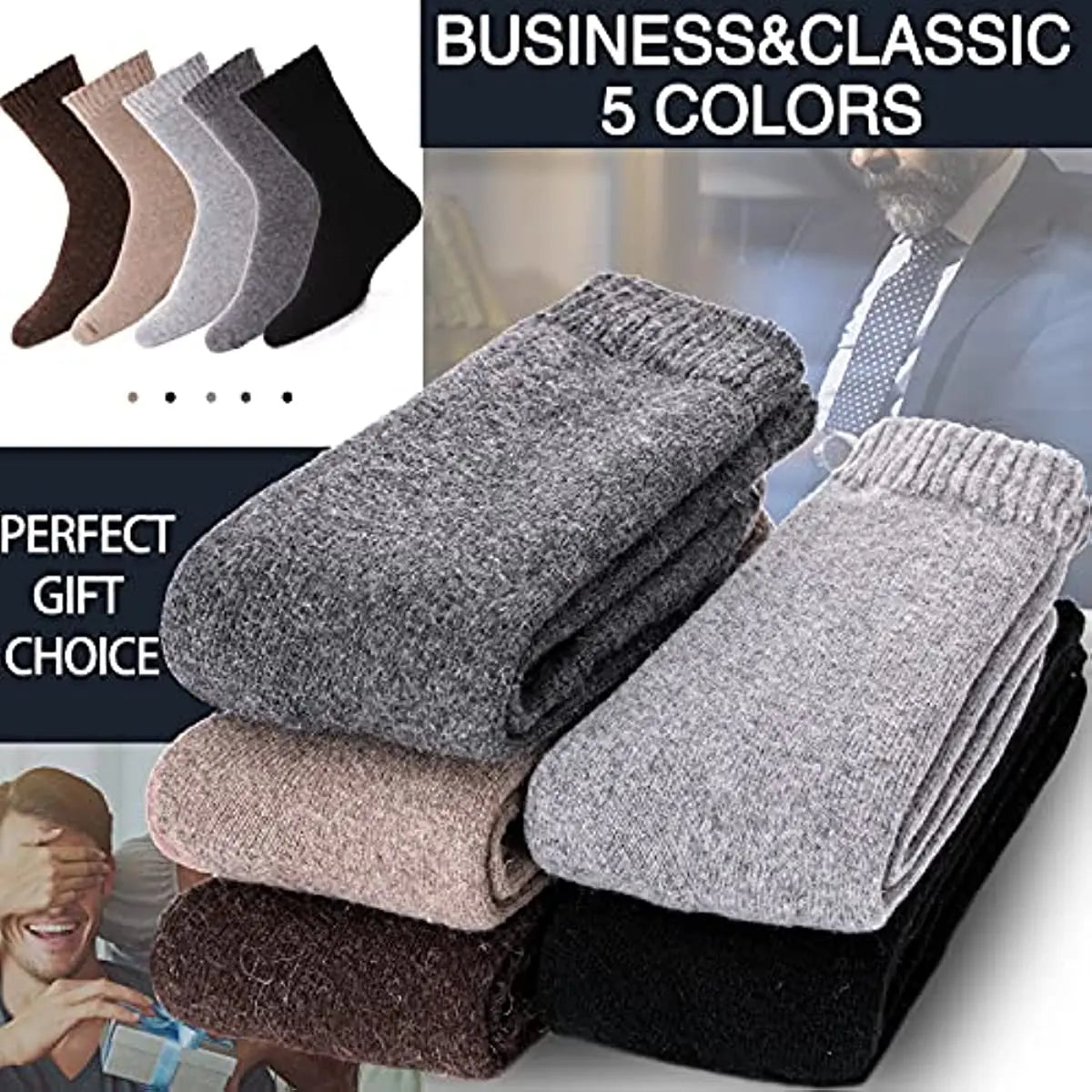5Pairs Winter Thicken Wool Merino Socks Women Towel Keep Warm Winter Socks Cotton New Year Christmas Gift Russia Socks...