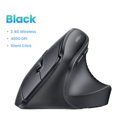 UGREEN Wireless Mouse Vertical 2.4G Ergonomic 4000DPI 6 Mute Buttons for MacBook Tablet Laptops Computer PC Mice Black...