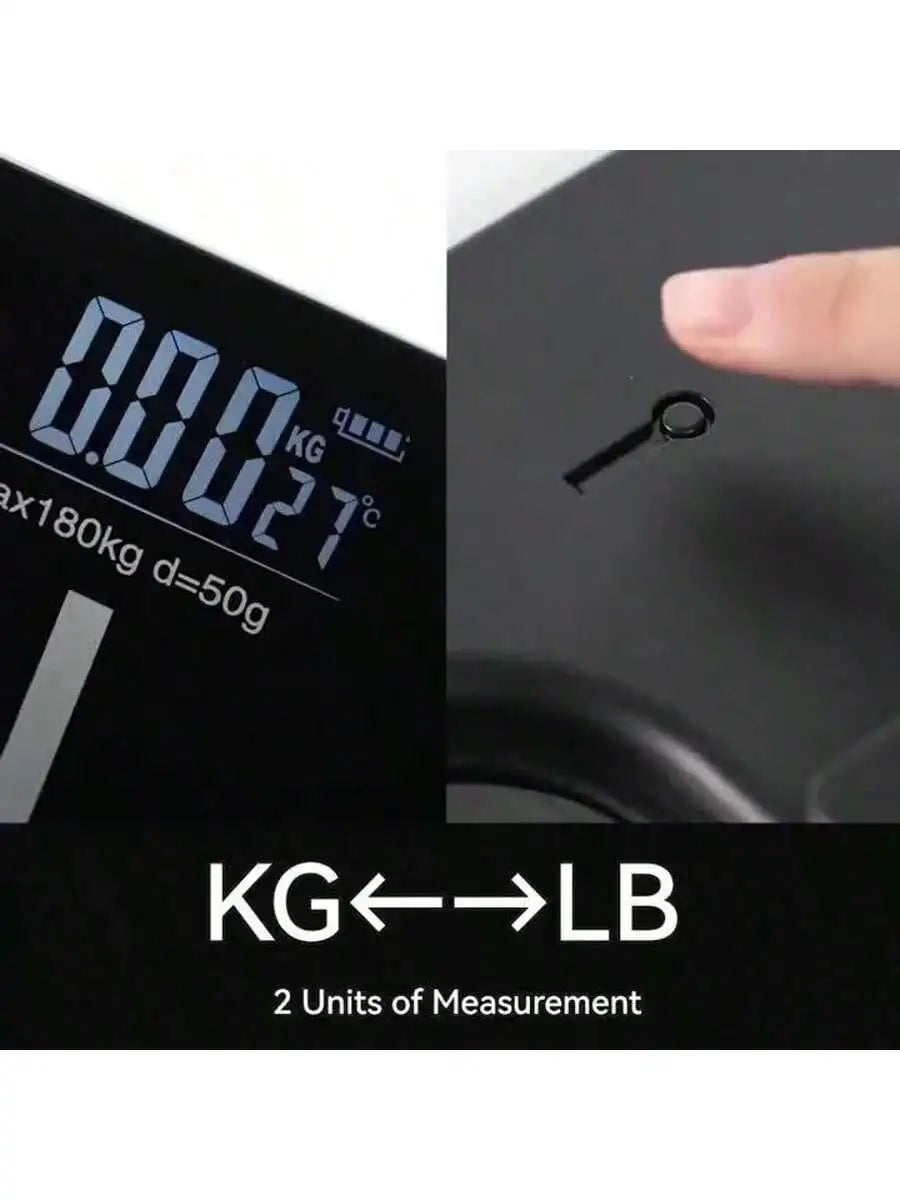 Smart Multi-Function Body Fat & Weight Bathroom Scale with Tempered Glass Wide Platform, 390lbs. For Home, Fitness, Outdoor. - Kimlud