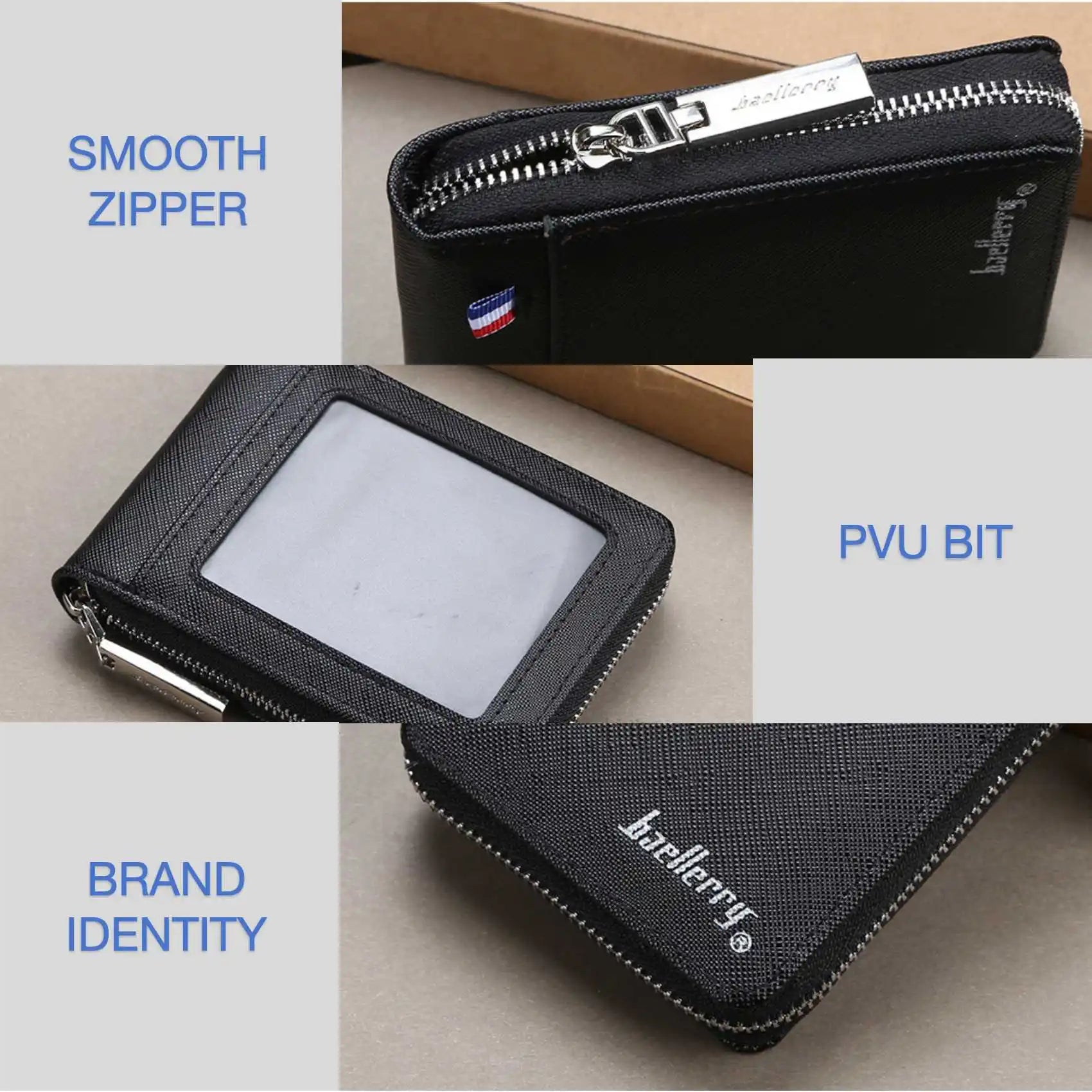 Men's Organ Card Holder Bag Pu Document Bag Fashion Zipper Multi-Card Coin Pocket Wallet | Kimlud Mid Range Bag