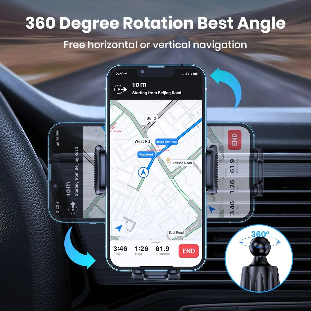TOPK Car Phone Holder Mount,[Upgraded Support Function] Metal Hook Cell Phone Holder For Car Air Vent Compatible With...