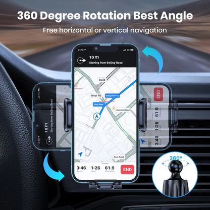 TOPK Car Phone Holder Mount,[Upgraded Support Function] Metal Hook Cell Phone Holder For Car Air Vent Compatible With...
