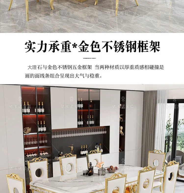 Kitchen Marble Dining Table Restaurant Side Chairs Living Room Study Dining Table Writing Office Muebles Commercial Furniture - Kimlud