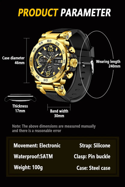 LIGE Men Digital Watch  Military Sports Swimming Watches Fashion Waterproof Dual  display  Wristwatch Mens Relogios Masculino