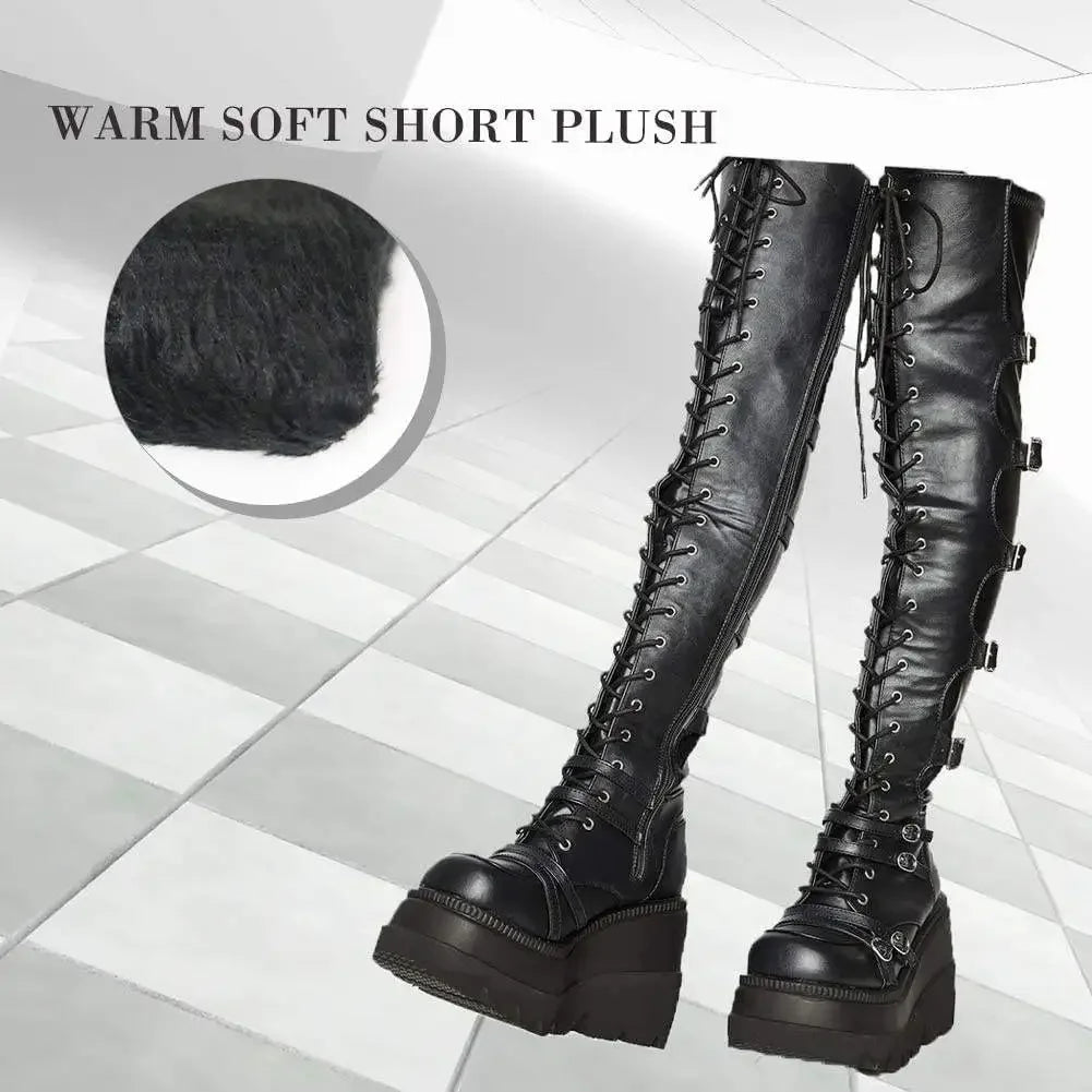 Wedges Long Boots for Women Autumn Winter Over-the-knee Boots Cosplay High Platform Women Boots New High Heel Gothic...