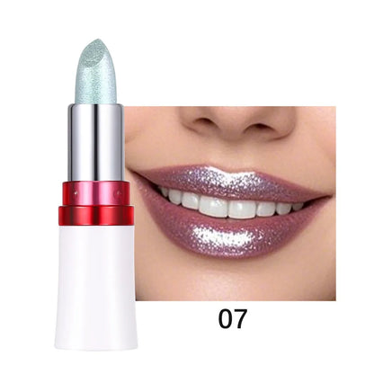 Radiation Metallic Blue Purple Chameleon Lipstick Glitter Diamond Color-Changing Green Lip Gloss Pearl Shine Charming...