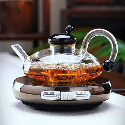 Tea Coffee Pot Nordic Light Luxury Big Belly Fu Mouse Pot Glass Electric Ceramic Stove Brewing Teapot Set New High-end