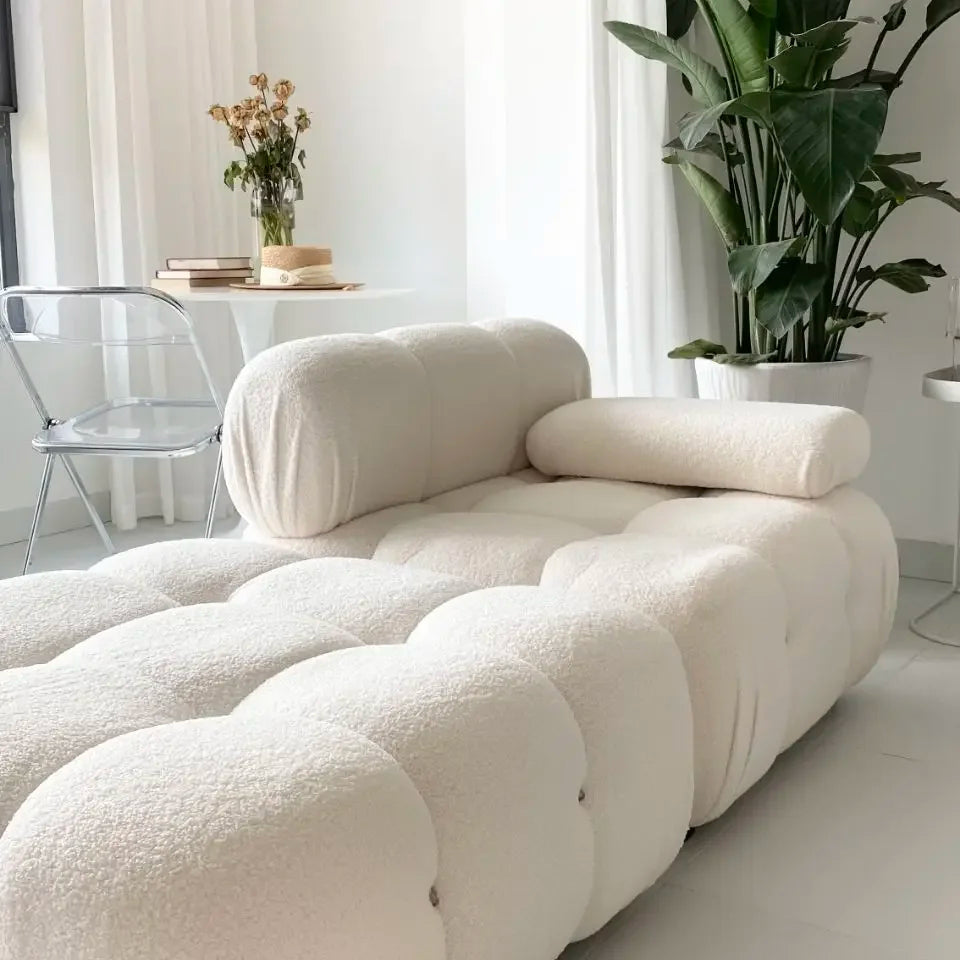 Modern Minimalist Creative Block-Style Fabric Sofa Compact Living Room Balcony Seating with Trendy Upholstery WebPopular...