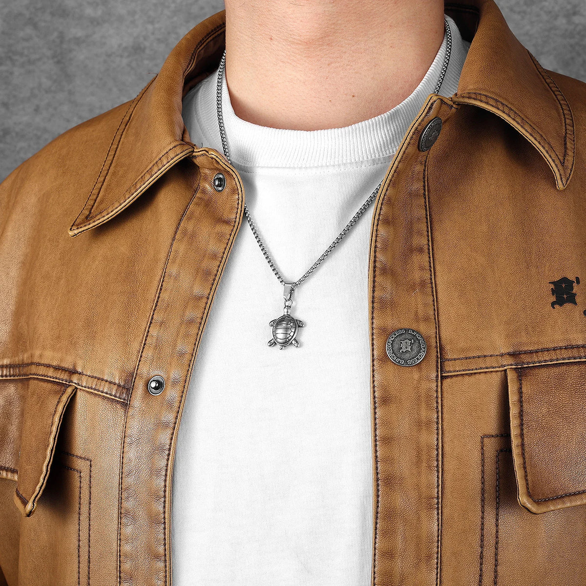 Amulet Sea Turtle Men Necklaces with Pendant Stainless Steel Punk Jewelry for Women Male Gift Daily Wear Hip Hop Accessories