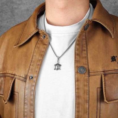 Amulet Sea Turtle Men Necklaces with Pendant Stainless Steel Punk Jewelry for Women Male Gift Daily Wear Hip Hop Accessories