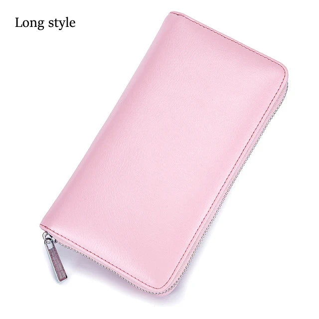 Women Wallets Long Genuine Leather Purses RFID Anti Theft Money Bag For Women Phone Purse Large Capacity Card Holders Carteras