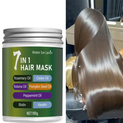 7-in-1 Hair Mask with Biotin & Keratin - Plant Oils Complex for Hydration & Shine - Frizz Control & Scalp Care | Kimlud...