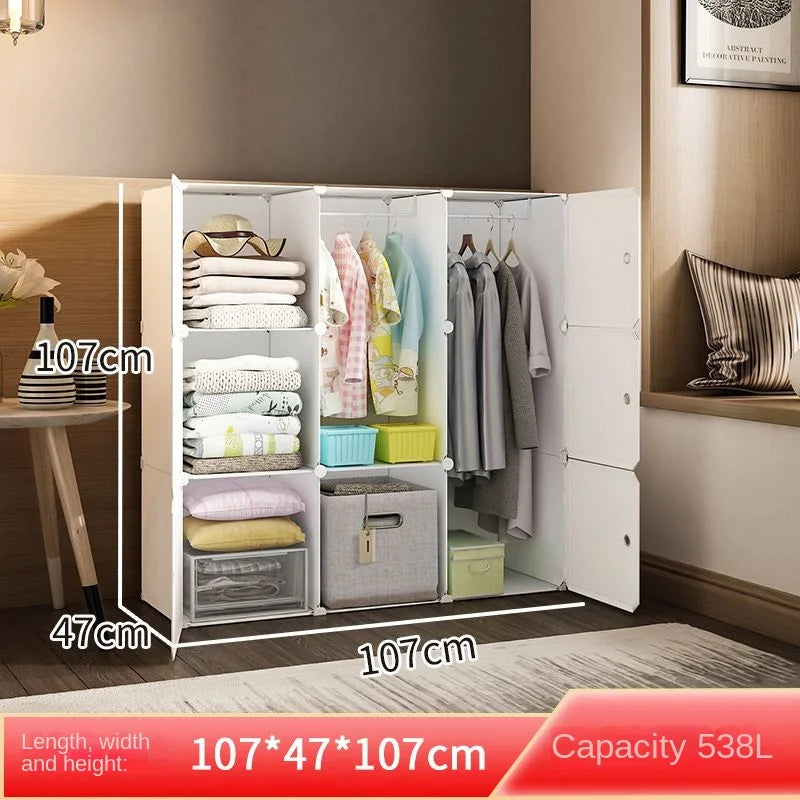New Style Collapsible Bedroom Furniture Assemble Wardrobe Plastic Durable Clothes Cabinets Simplicity Large Space Storage Locker - Kimlud