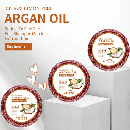 Argan Oil Shampoo Soap Bar Anti Hair Loss Repair Damaged Frizz Argan Oil Scalp Treatment Hair Care for Hair-Gentle...