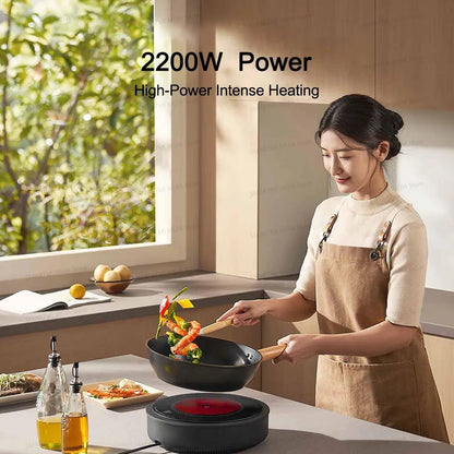 MIJIA Electric Ceramic Cooktop,2200W Induction Cooker,10‑Level Power With Child Safety Lock,Timer,CN Version With...