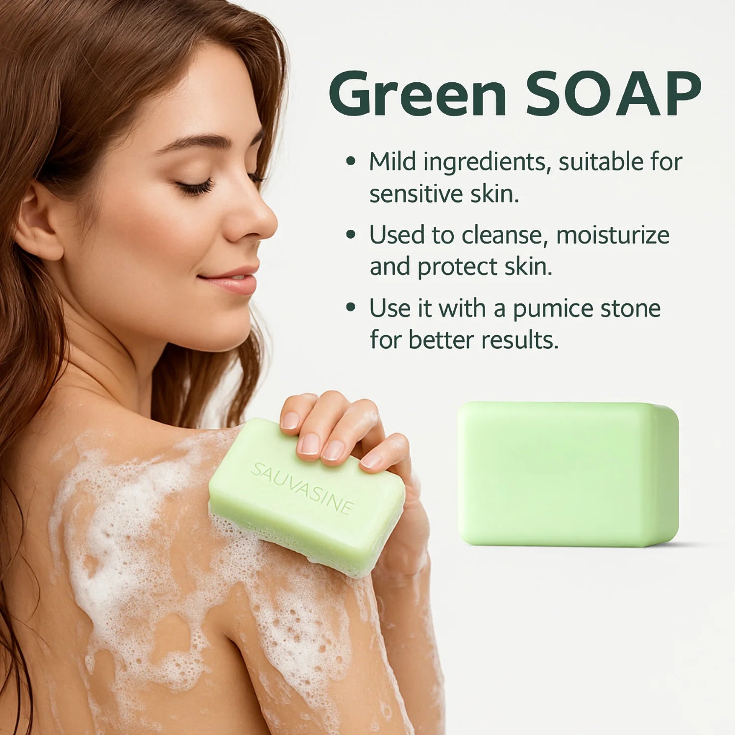 Tea Tree Oil Soap Bar for Men & Women, Deep Cleansing, Soothing for Dry Skin, Body Odor Care, Exfoliates & Firms Skin, 100g
