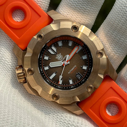 2025 New Arrival SD1942S STEELDIVE Brand 45MM Solid Bronze Case and Bezel Automatic Antique 1000m Waterproof Men Dive Watches - Kimlud