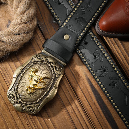 Vintage and fashion collision!  PU leather alloy buckle waistband, for both men and women, to create a personalized western styl