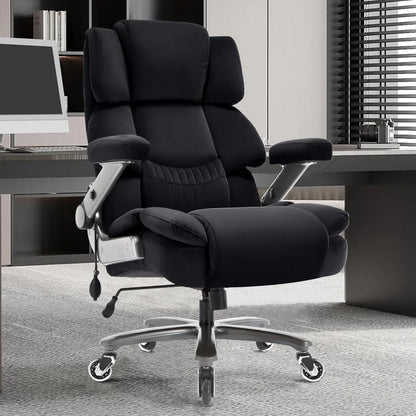large capacity 700lbs ergonomic office chair with adjustable lumbar support, 3d flip arms, and heavy duty wheels