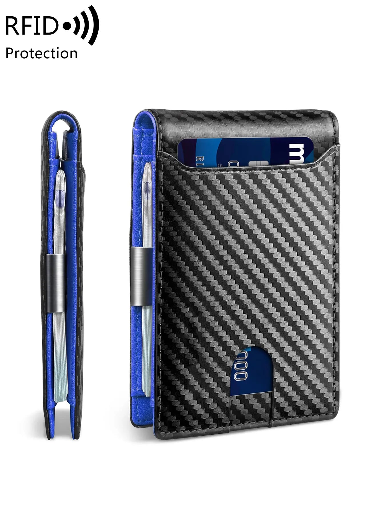 Minimalist men's wallet multifunctional RFID blocking front pocket portable card holder solid color large capacity 11 cardwallet