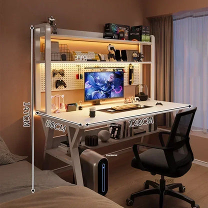 Nordic Desktop Computer Desks for Student Gaming Tables Bookshelf Integrated Creative Office Furniture Home Bedroom Study Desk - Kimlud
