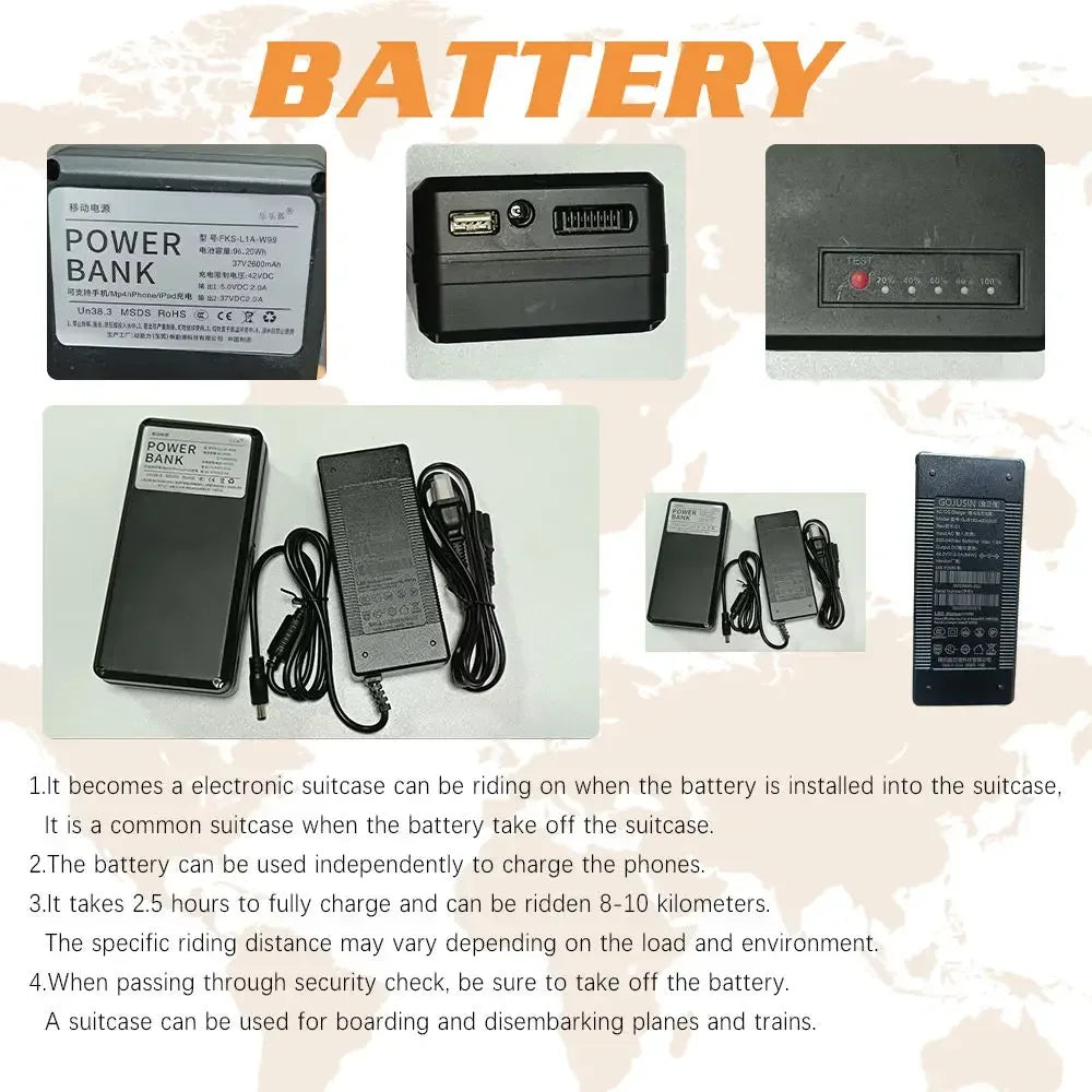 Luggage Travel Suitcase TravelSmart Riding Boarding Bag Elderly Scooter 20-Inch Electric Luggage Multi-Function Trolley...