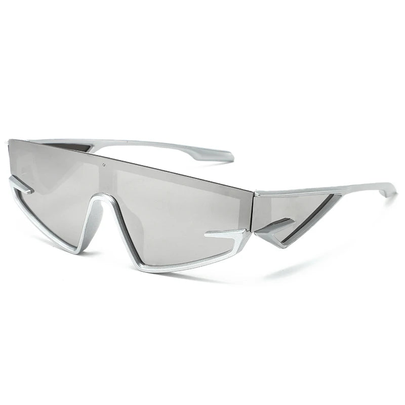 European And American Hip-Hop Retro Futuristic Tech-Savvy Cool Sunglasses Large Punk Sporty Style Y2K Sunglasses 137 |...