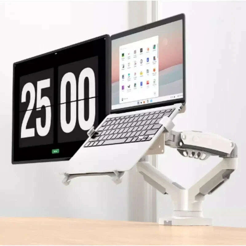 NB F160 10-17.3" laptop mount 360 rotate 10"-27" air press full motion gas strut lcd tv table screen STAND monitor desk support