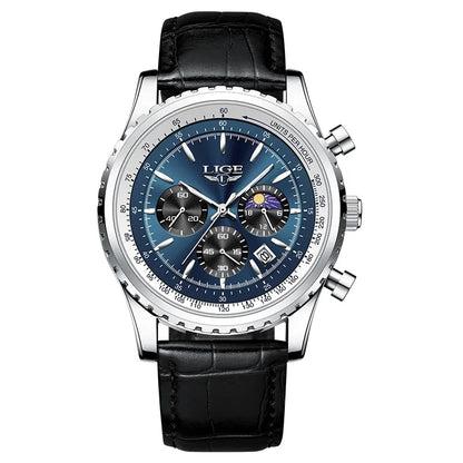 LIGE New Mens Watches Top Brand Luxury Men Wrist Watch Leather Quartz Watch Sports Waterproof Male Clock Relogio Masculino+Box
