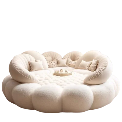 Round Aesthetics Soft Bed Frame European Full Master Bedroom Hotel Create Bed King Size Fashionable Modern Cama Casal...