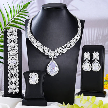 GODKI Famous Brand Turquoise Luxury African Jewelry Sets For Women Wedding Party Zircon Crystal Dubai Bridal Jewelry Set Gift
