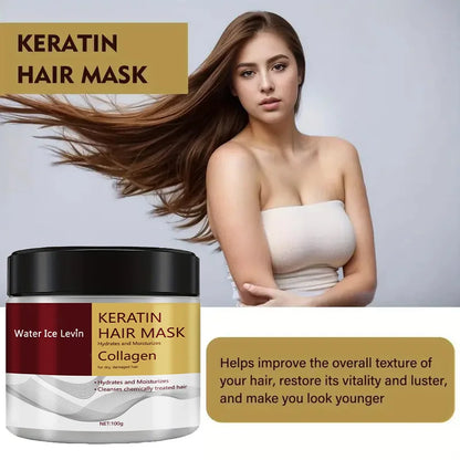 Keratin Hair Mask with Collagen, Hydrates & Moisturizes for Dry Damaged Hair, Enhances Softness, Shine & Elasticity