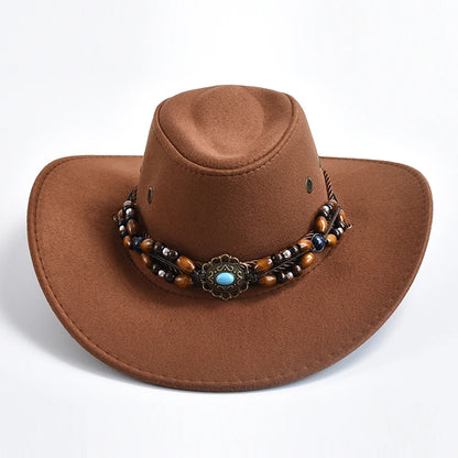 Vintage Big-edge Western Cowboy Hats for Men Women Artificial Suede Gentleman Cowgirl Jazz Hat Sombrero Hombre Cap |...