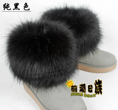 Luxury Faux Fur Fox Artificial Raccoon Shoes Cover Leg Warmers Ankle Boots Feet Cuffs Socks Cover Shoes Sleeve Elastic DIY - Kimlud