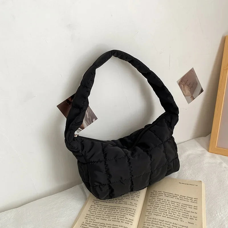 New Fashion Women Lady Shoulder Underarm Bag Solid Color Soft Plush Handbag Fluffy Totes Purse Autumn Winter Shopping Bag