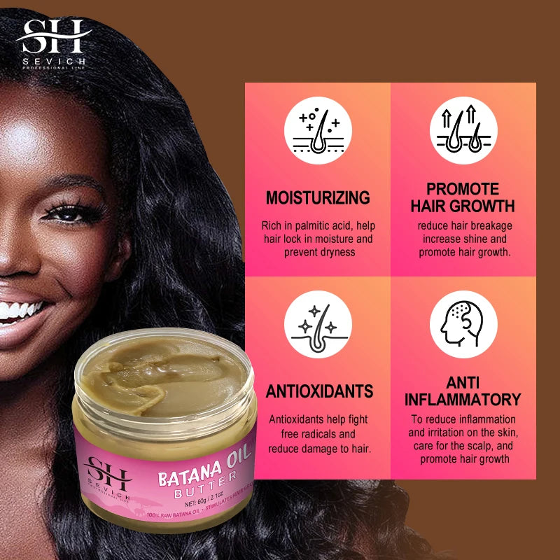 100% Batana Hair Fast Growth Oil Set African Crazy Traction Alopecia Batana Hair Mask Anti Hair Break Hair Regrowth...