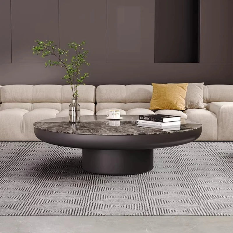 Italian Luxury Coffee Table Round Minimalist Living Room Aesthetic Coffee Table Service Simple Mesa Auxiliar Home Furniture