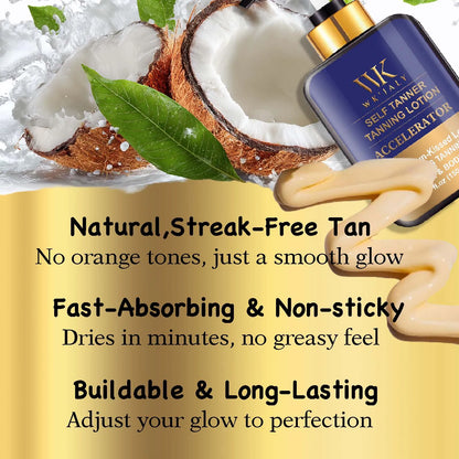 WK JALY Self Tanner Body Lotion, Fair To Medium Skin Tone, Sunless Tanning Moisturizer With Coconut Oil, Carrot Oil,...