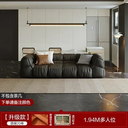 Puff Leather Sofa Bedrooms Comfortable Reclining Luxury Designer Lazy Sofa Modern Minimalist Sofy Do Salonu Home...