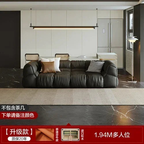 Puff Leather Sofa Bedrooms Comfortable Reclining Luxury Designer Lazy Sofa Modern Minimalist Sofy Do Salonu Home...
