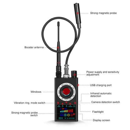 K19 Wireless RF Signal Detector Anti Wiretapping Mini GPS Camera Finder Tracker Hotel Anti Candid Camera Bug Scanner...