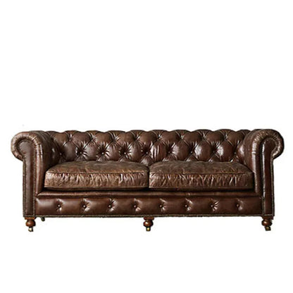 A Luxury vintage Chesterfield Sofa Antique Deep Button American 3 sitzer leder sofa Luxurious Elegant royal wohnzimmer...