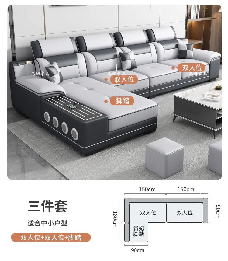 Fabric sofa modern simple living room combination large and small apartment furniture cat scratching skin leave-in technology cl