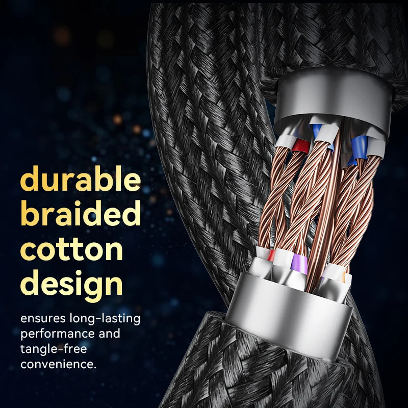 Vention CAT8 Ethernet Cable 40Gbps 2000MHz CAT 8 Networking Cotton Braided Internet Lan Cord for Laptops PS 5 Router...