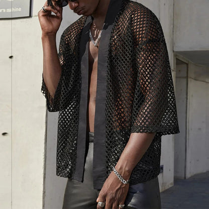 Casual Party Top Hollow Out T-shirt Casual Summer Outfits Fashionable Casual Wear Casual Holiday Shirt For Men - Kimlud